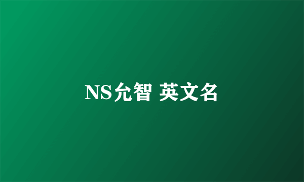 NS允智 英文名