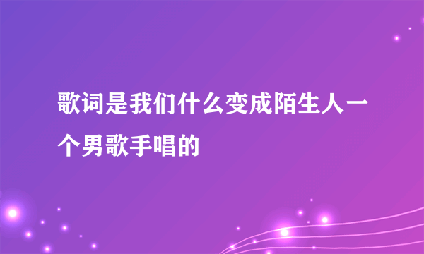 歌词是我们什么变成陌生人一个男歌手唱的