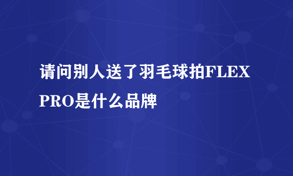 请问别人送了羽毛球拍FLEXPRO是什么品牌