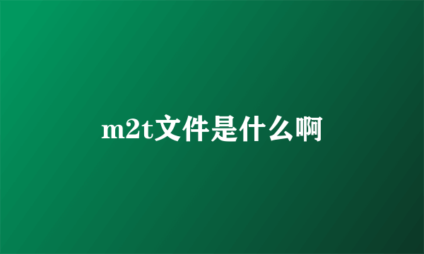 m2t文件是什么啊