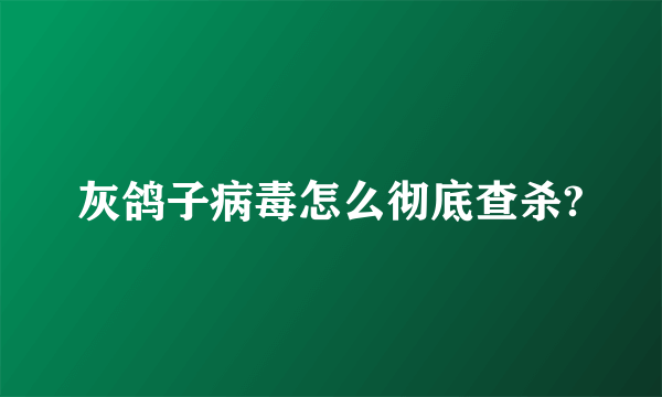 灰鸽子病毒怎么彻底查杀?