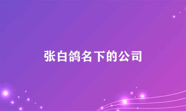 张白鸽名下的公司