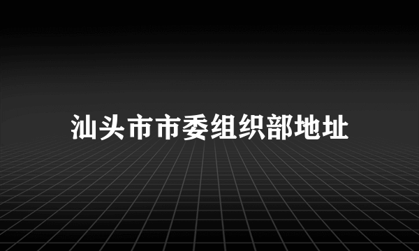 汕头市市委组织部地址