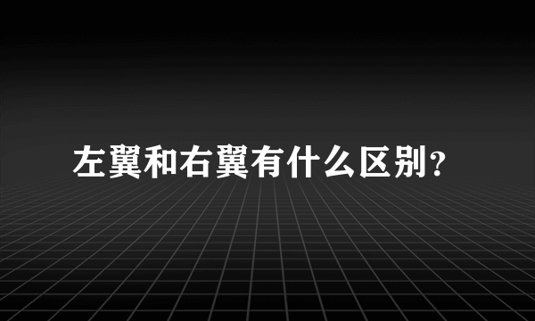 左翼和右翼有什么区别？