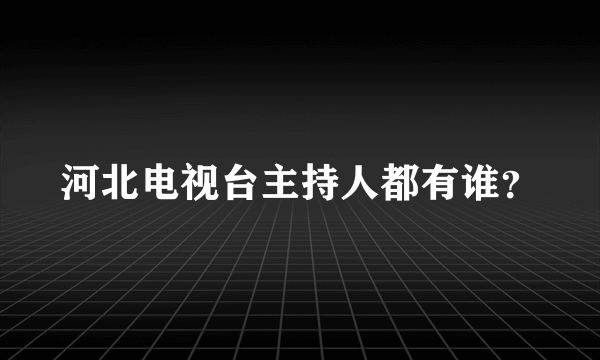 河北电视台主持人都有谁？