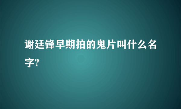 谢廷锋早期拍的鬼片叫什么名字?