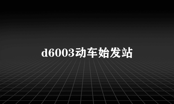 d6003动车始发站