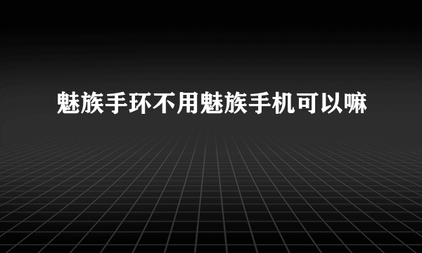 魅族手环不用魅族手机可以嘛