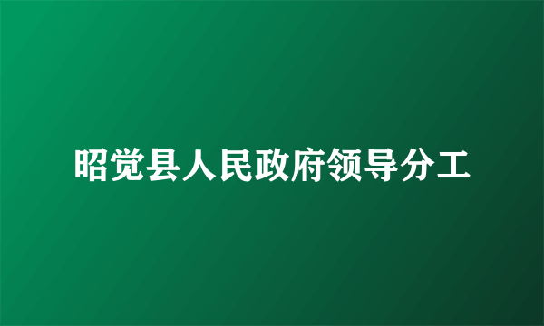 昭觉县人民政府领导分工