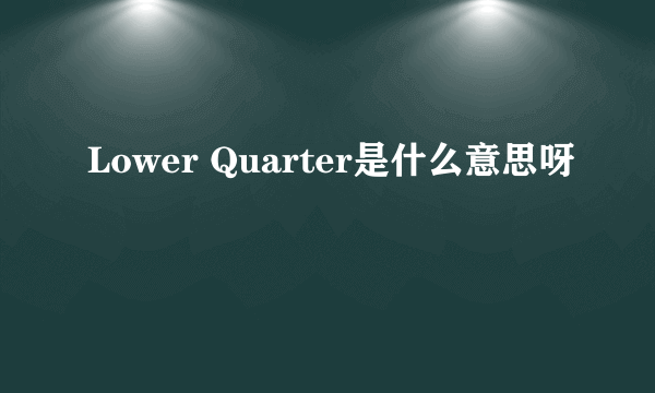 Lower Quarter是什么意思呀