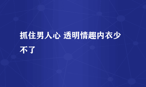 抓住男人心 透明情趣内衣少不了