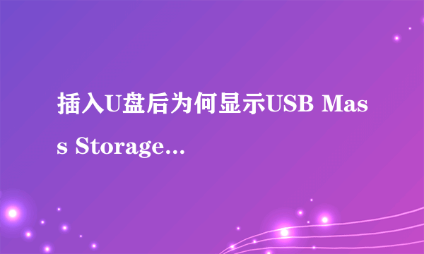 插入U盘后为何显示USB Mass Storage Device