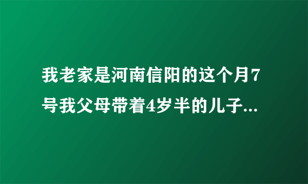 我老家是河南信阳的这个月7号我父母带着4岁半的儿子来广州玩...