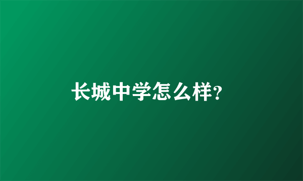 长城中学怎么样？