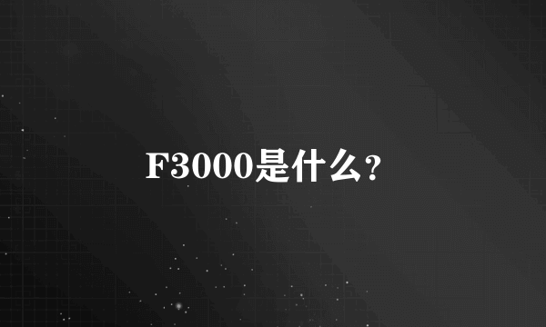 F3000是什么？