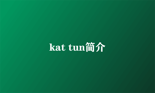 kat tun简介