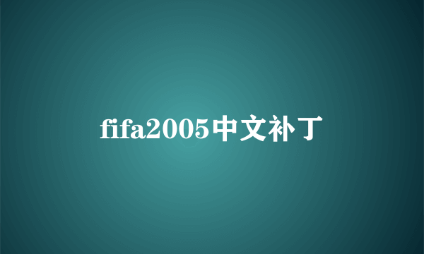 fifa2005中文补丁