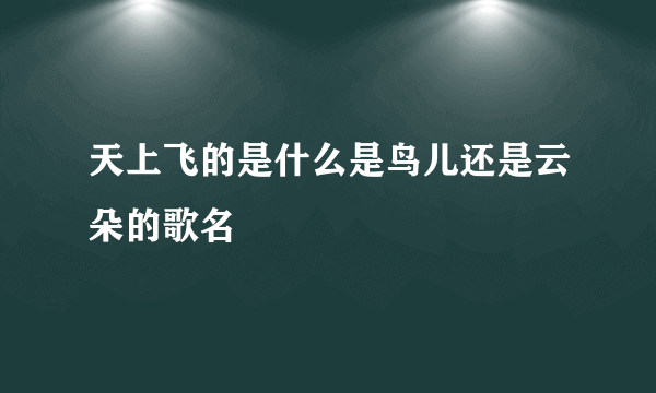 天上飞的是什么是鸟儿还是云朵的歌名