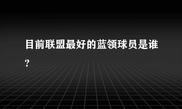 目前联盟最好的蓝领球员是谁？