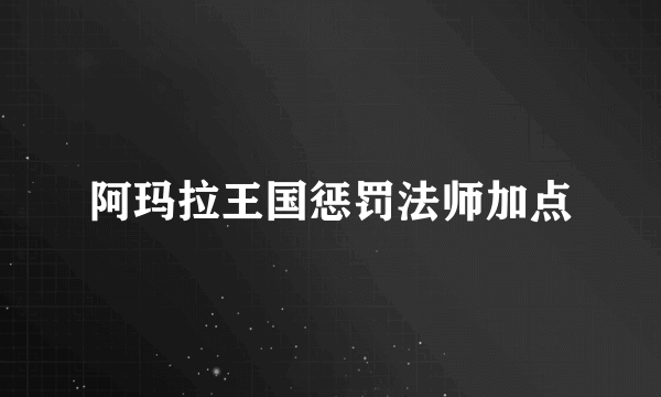 阿玛拉王国惩罚法师加点