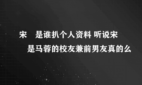 宋喆是谁扒个人资料 听说宋喆是马蓉的校友兼前男友真的么