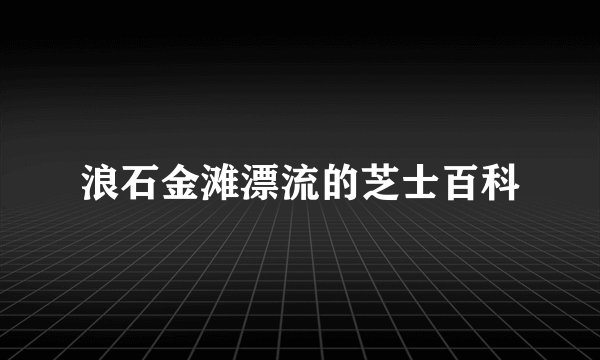 浪石金滩漂流的芝士百科