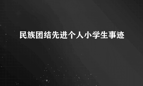 民族团结先进个人小学生事迹