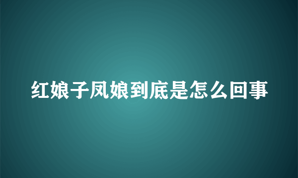 红娘子凤娘到底是怎么回事