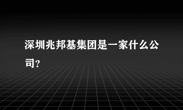 深圳兆邦基集团是一家什么公司？