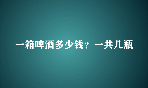 一箱啤酒多少钱？一共几瓶