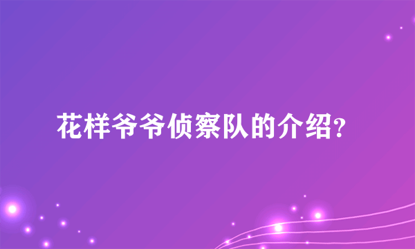 花样爷爷侦察队的介绍？