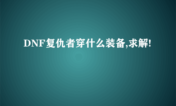 DNF复仇者穿什么装备,求解!