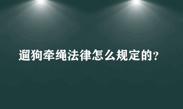 遛狗牵绳法律怎么规定的？