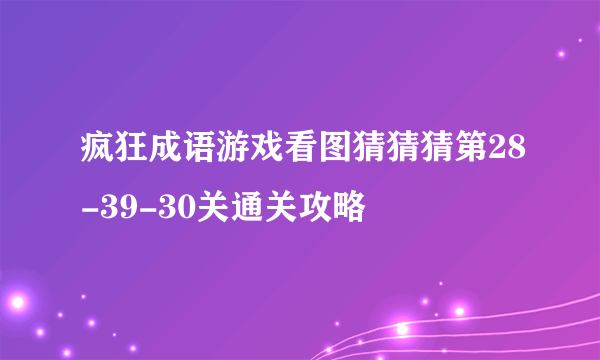 疯狂成语游戏看图猜猜猜第28-39-30关通关攻略