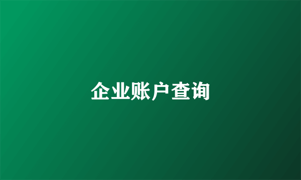 企业账户查询