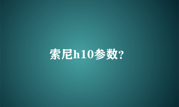 索尼h10参数？