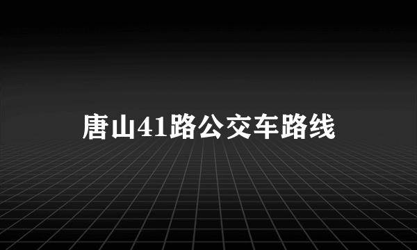 唐山41路公交车路线