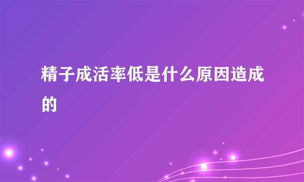 精子成活率低是什么原因造成的