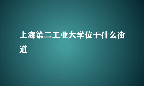 上海第二工业大学位于什么街道