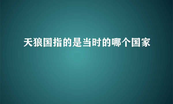 天狼国指的是当时的哪个国家