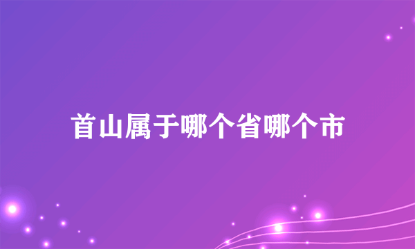 首山属于哪个省哪个市