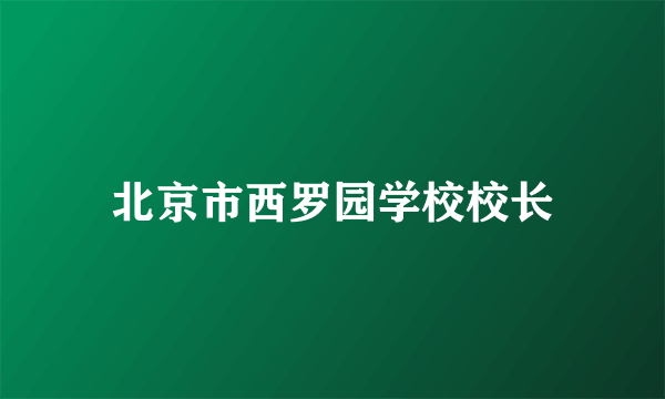 北京市西罗园学校校长