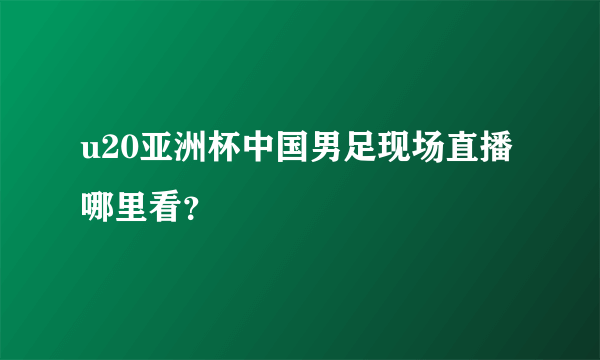 u20亚洲杯中国男足现场直播哪里看？