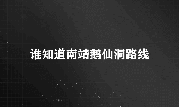 谁知道南靖鹅仙洞路线