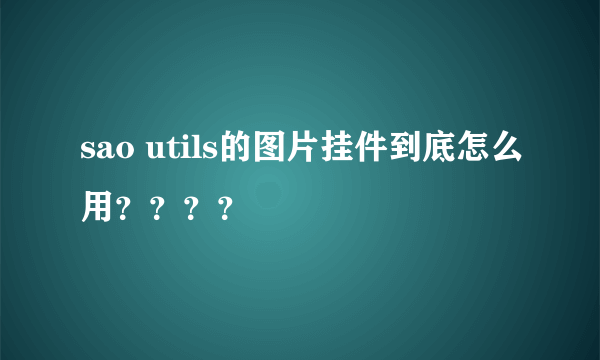 sao utils的图片挂件到底怎么用？？？？