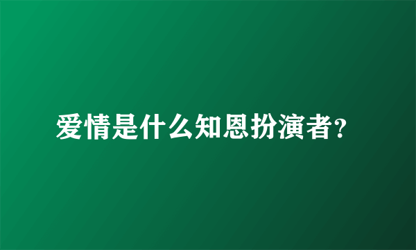 爱情是什么知恩扮演者？