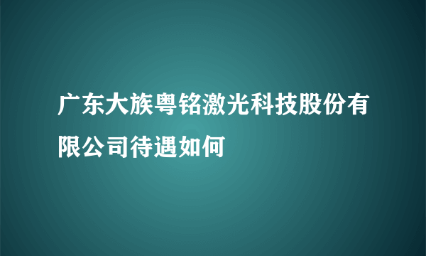 广东大族粤铭激光科技股份有限公司待遇如何