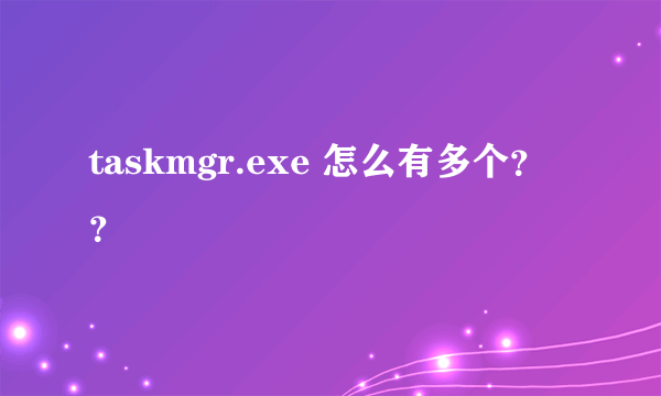 taskmgr.exe 怎么有多个？？