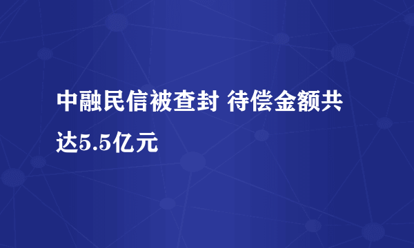 中融民信被查封 待偿金额共达5.5亿元