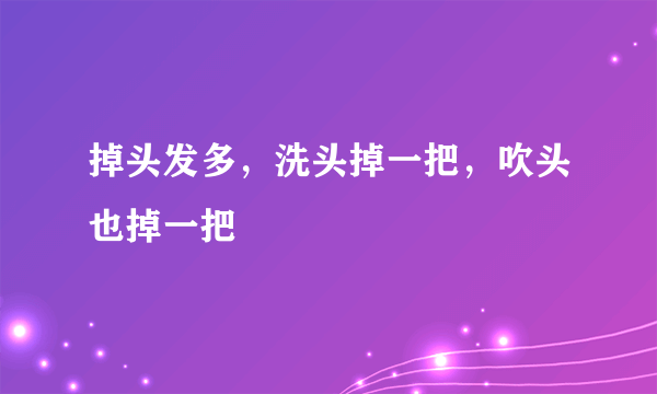 掉头发多，洗头掉一把，吹头也掉一把